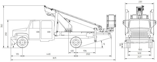 Gabaritnye razmery dvukhryadnaya VIPO 18 gaz33086