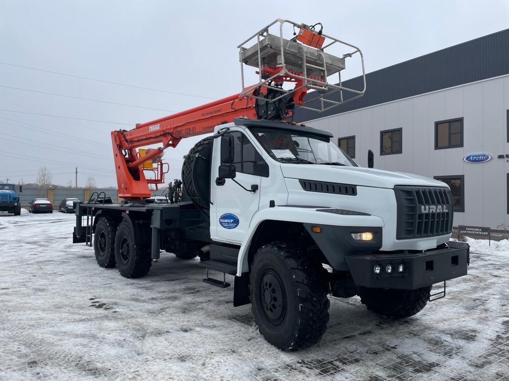 Автогидроподьемник ПМС-328 на шасси Урал НЕКСТ с телескопической стрелой для Актобе
