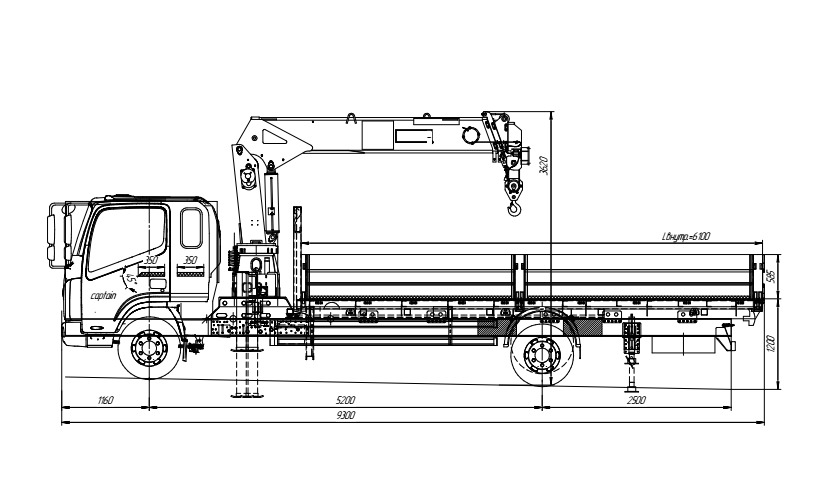 Бортовой автомобиль С100L оснащенный крано-манипуляторной  установкой SQS88-3 г/п 3,5 тонн 