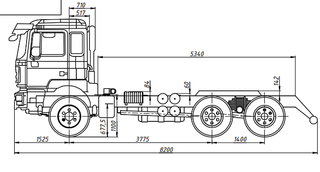 Шасси SHACMAN SX1258DR384 6х4