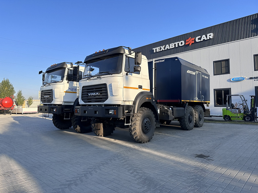 ПЕРЕДВИЖНАЯ ПАРОВАЯ УСТАНОВКА ППУ-1600/100 на шасси УРАЛ 4320-80 (бескапот)