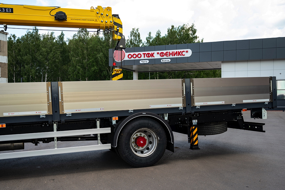 DONGFENG C180LS Крано-манипуляторная установка HYVA SK-6.3 (+ борт 7,5м (AL)